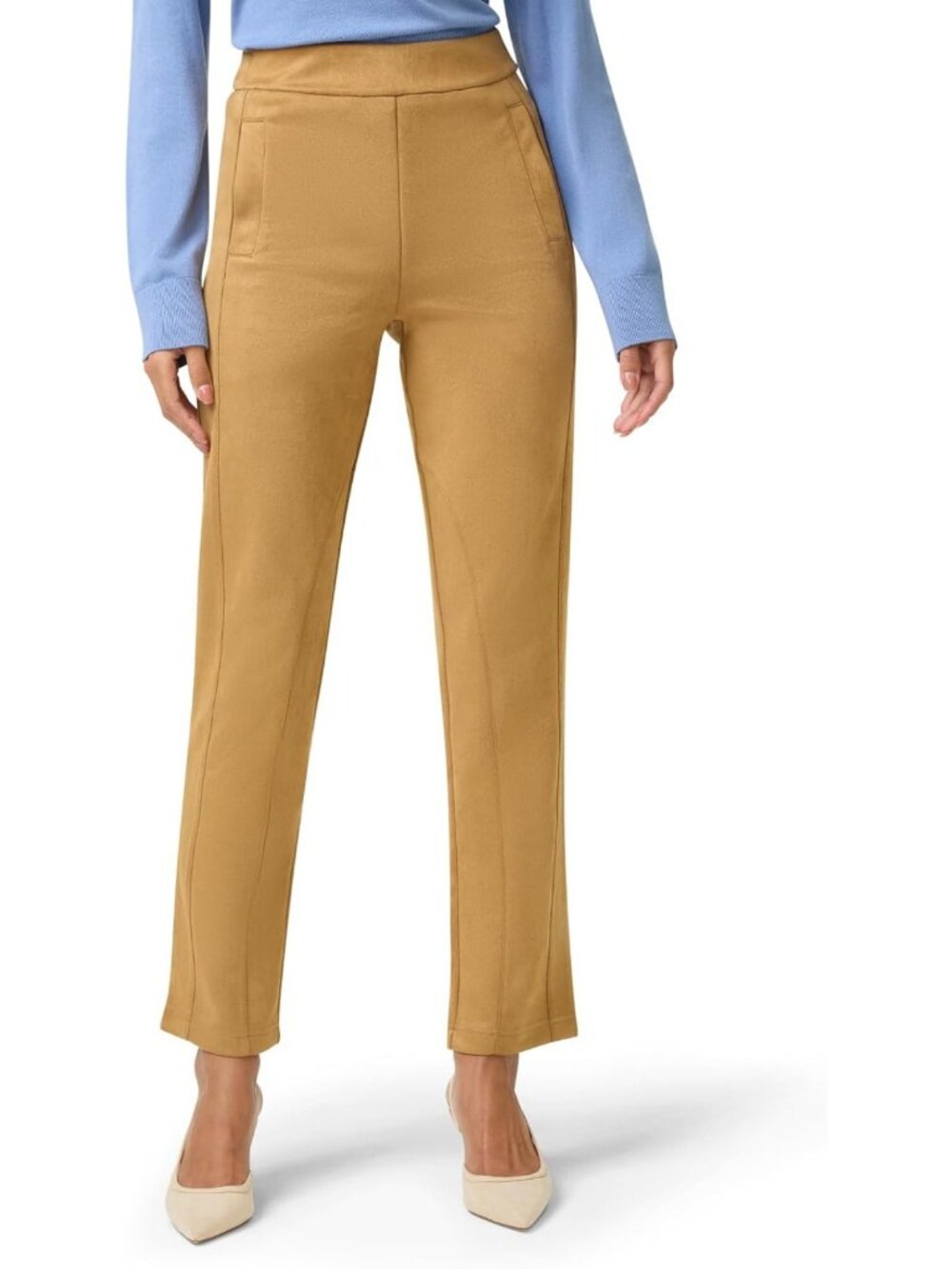 Stylish Women's Suede Pull-On Pants | Comfortable & Chic Fashion Essential